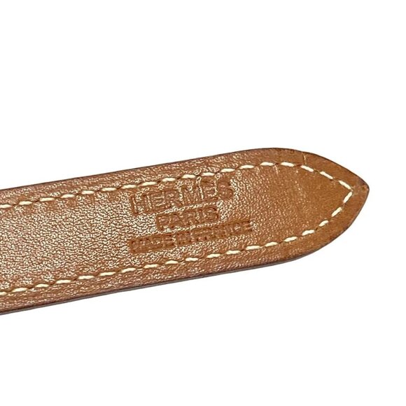 Auth HERMES Silky City PM - Orange Beige Multi Silk Veau Barenia Square M - Picture 10 of 16